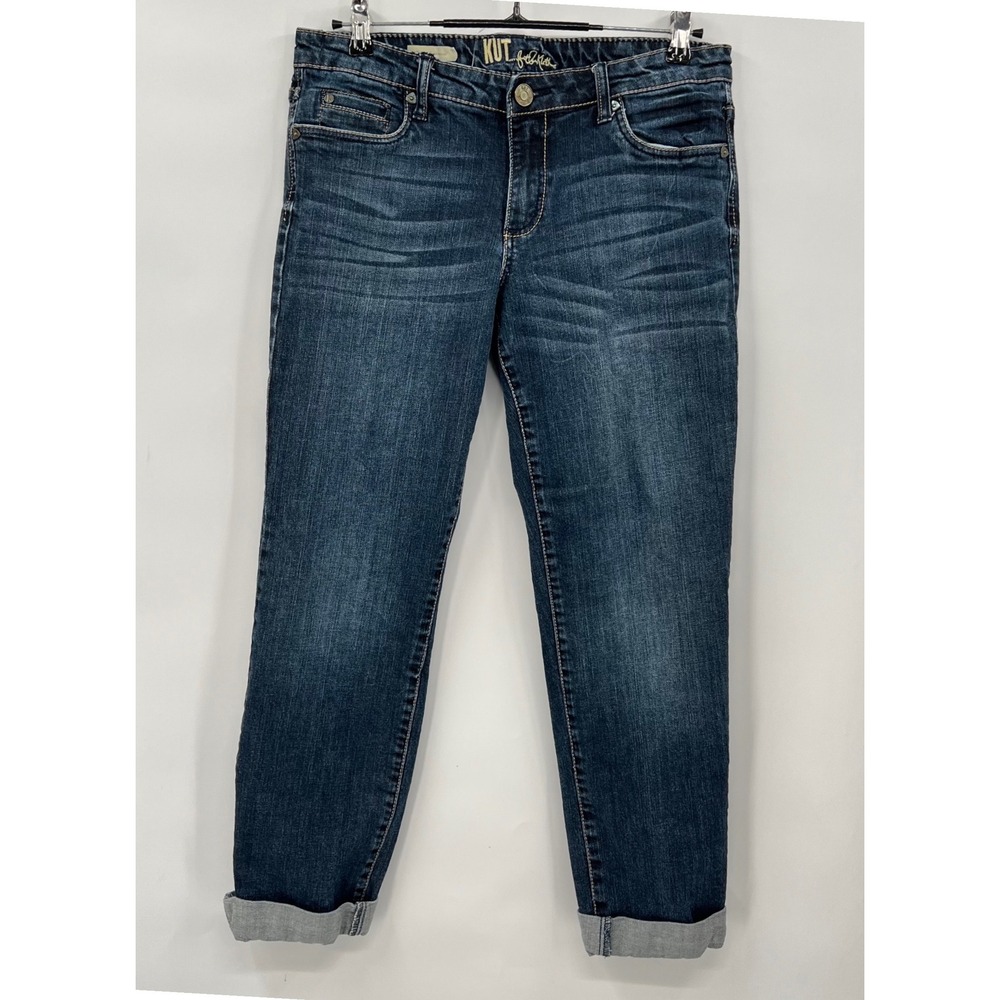 Kut from‎ the Kloth 10 Catherine Boyfriend Womens Blue Dark Wash Denim Jeans